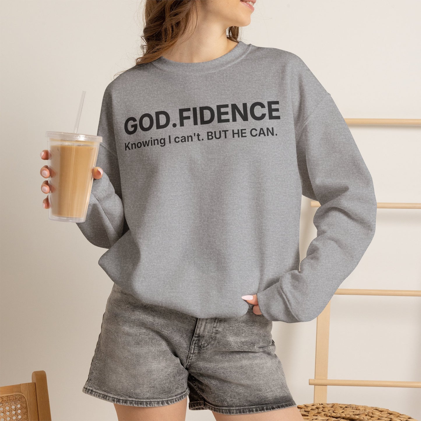 The GOD.FIDENCE Crewneck Sweatshirt | Faith Inspirational Apparel