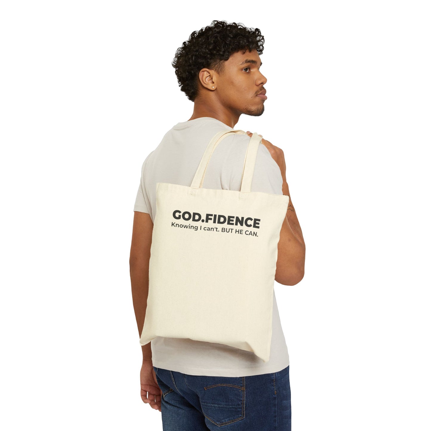 The GOD.FIDENCE™ Canvas Tote —  Inspirational Faith Grocery Bag