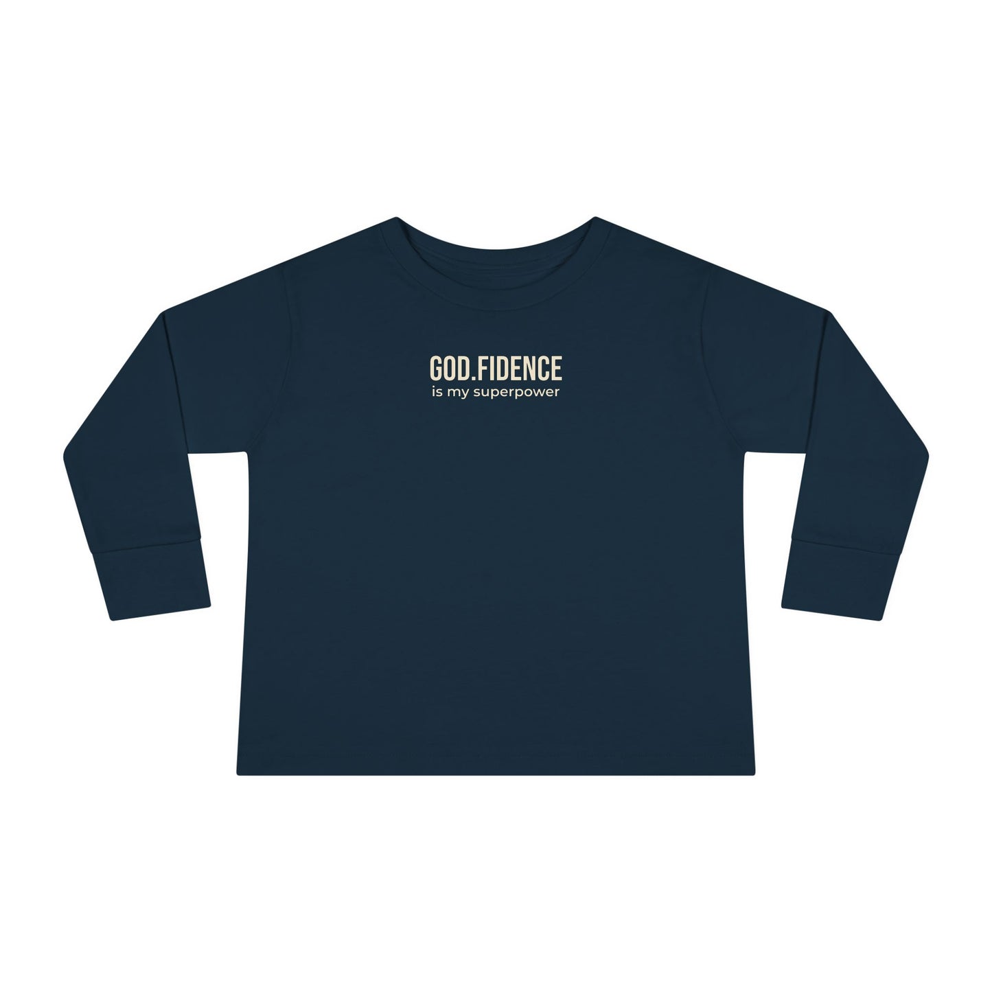 Toddler Long Sleeve Tee - "GOD.FIDENCE™ is my superpower"