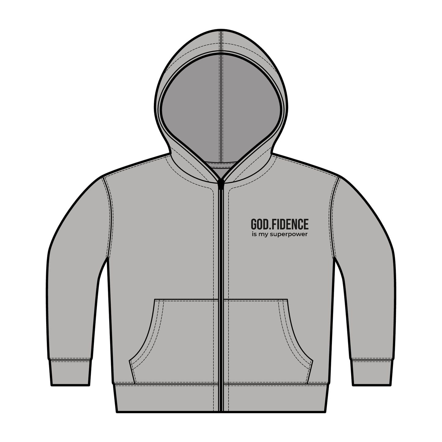 Toddler Zip Hoodie - "GOD.FIDENCE™ is my superpower"