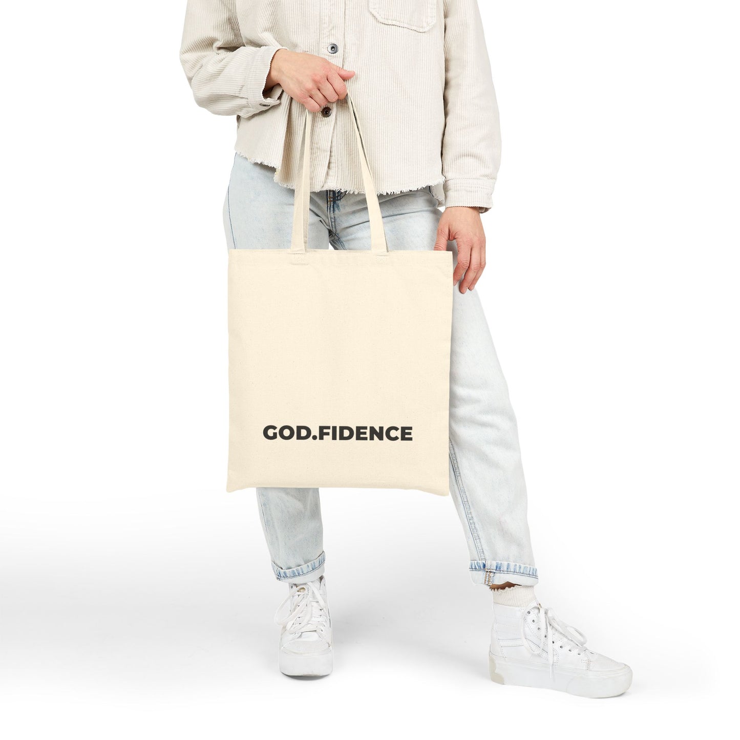 The GOD.FIDENCE™ Canvas Tote —  Inspirational Faith Grocery Bag