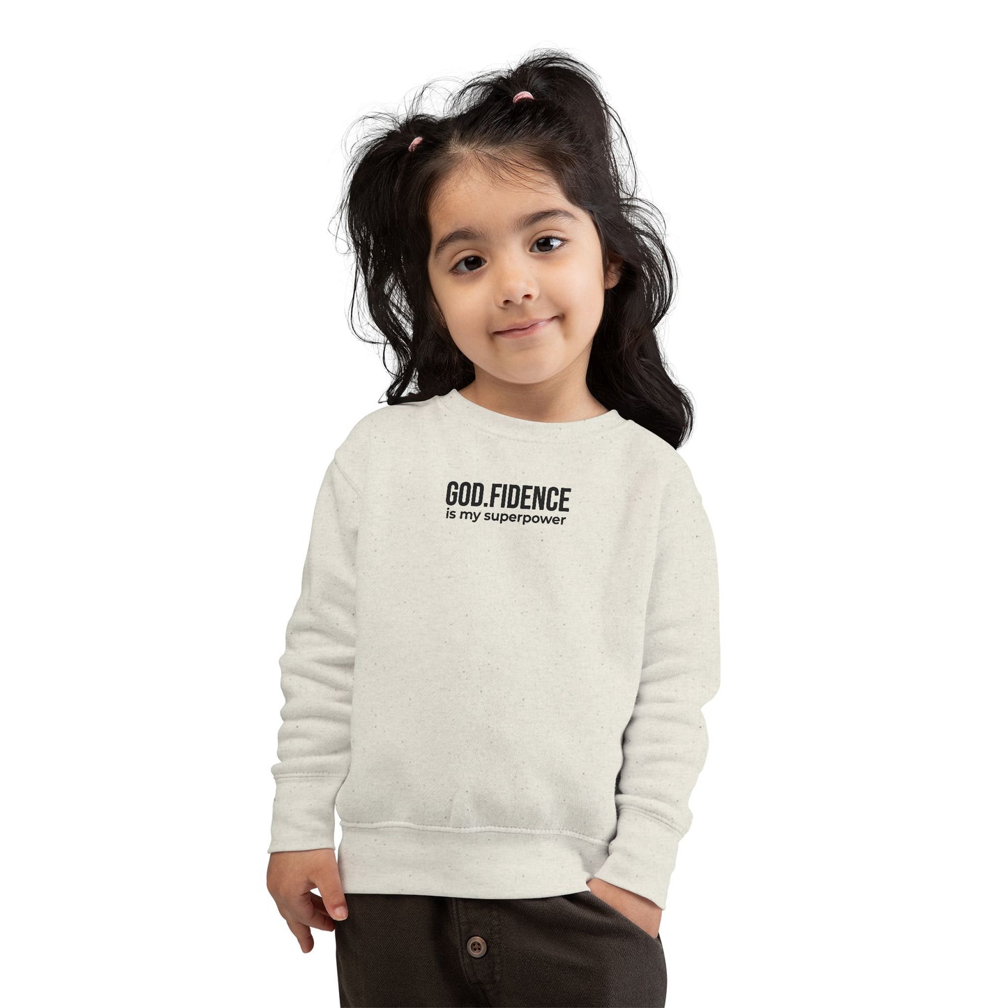 Toddler Sweatshirt - "GOD.FIDENCE™ is my superpower"