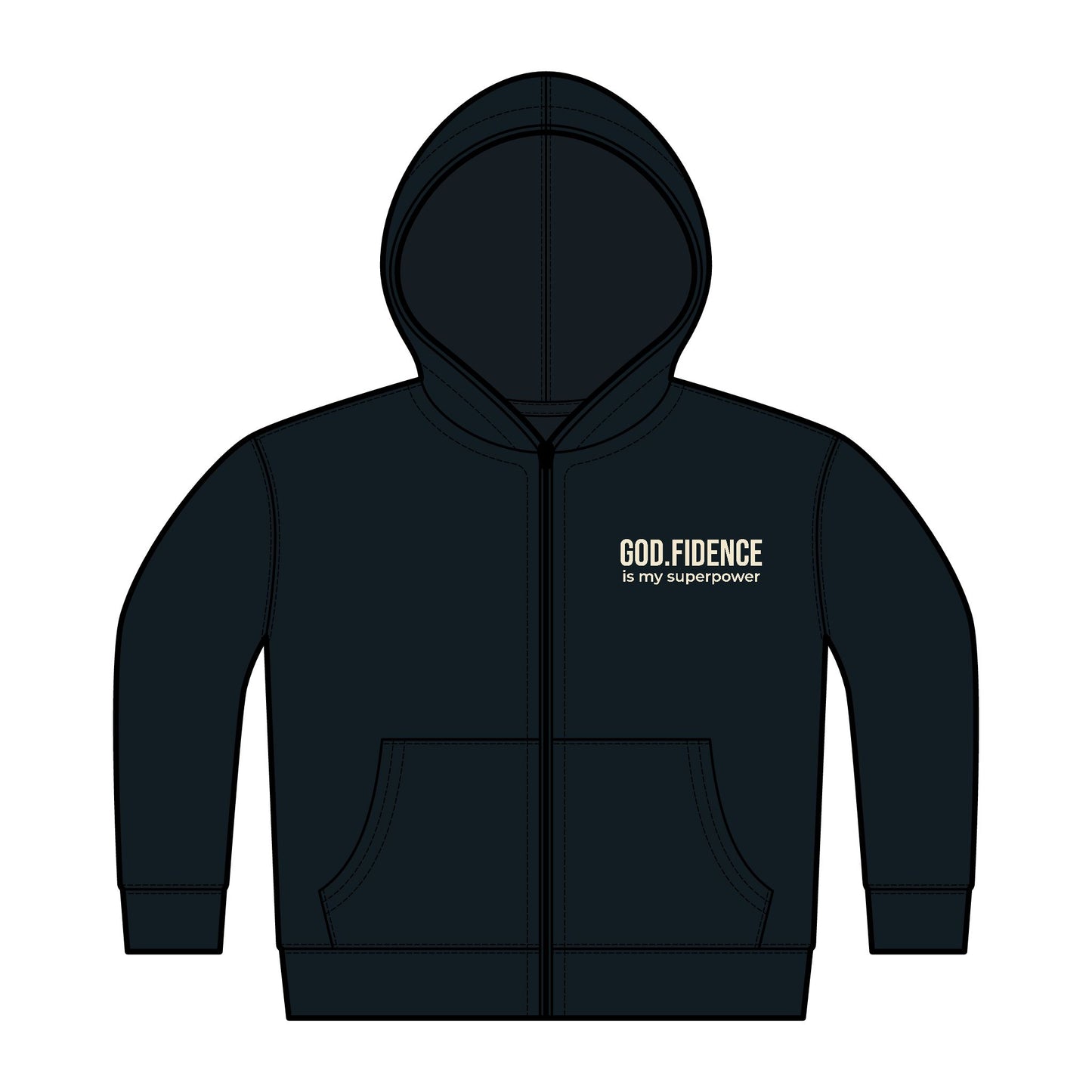 Toddler Zip Hoodie - "GOD.FIDENCE™ is my superpower"