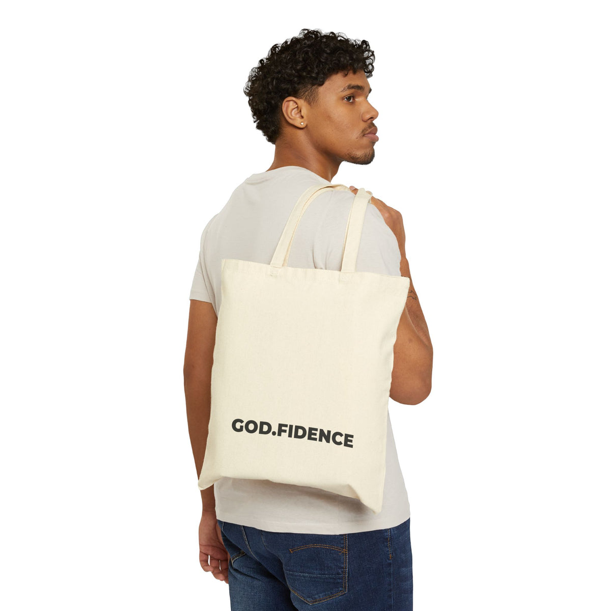 The GOD.FIDENCE™ Canvas Tote —  Inspirational Faith Grocery Bag