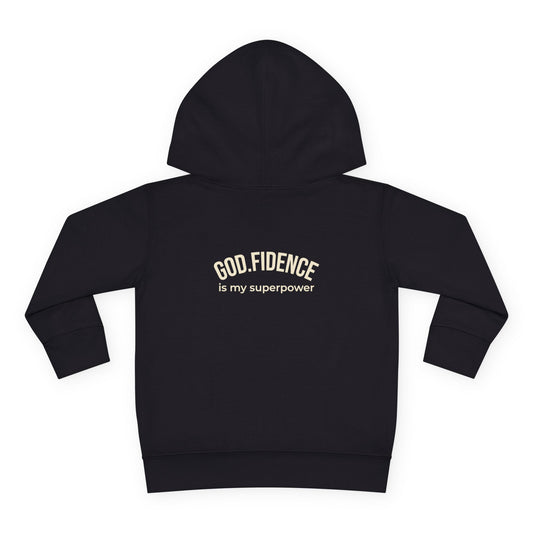 Toddler Hoodie - “GOD.FIDENCE™ is my superpower” (back placement)