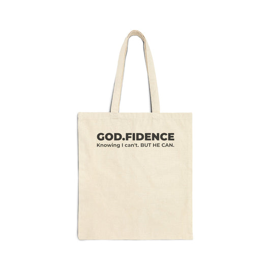 The GOD.FIDENCE™ Canvas Tote —  Inspirational Faith Grocery Bag