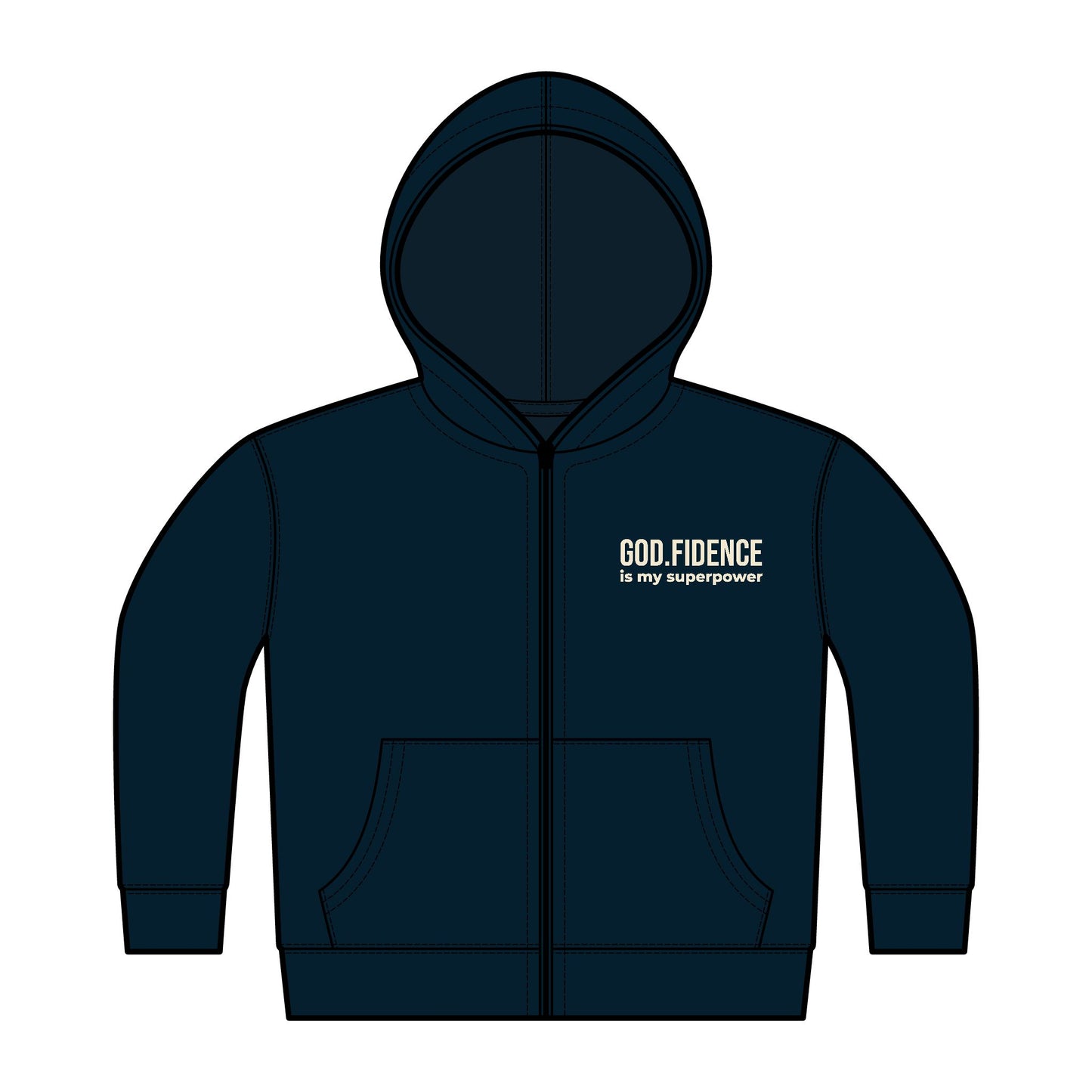 Toddler Zip Hoodie - "GOD.FIDENCE™ is my superpower"