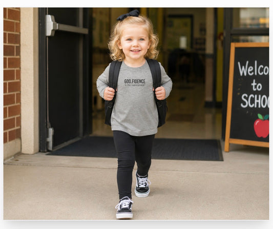 Toddler Long Sleeve Tee - "GOD.FIDENCE™ is my superpower"