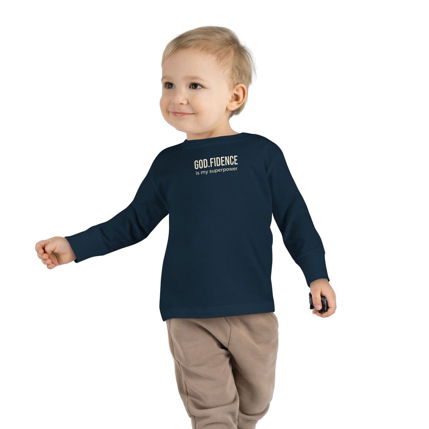 Toddler Long Sleeve Tee - "GOD.FIDENCE™ is my superpower"