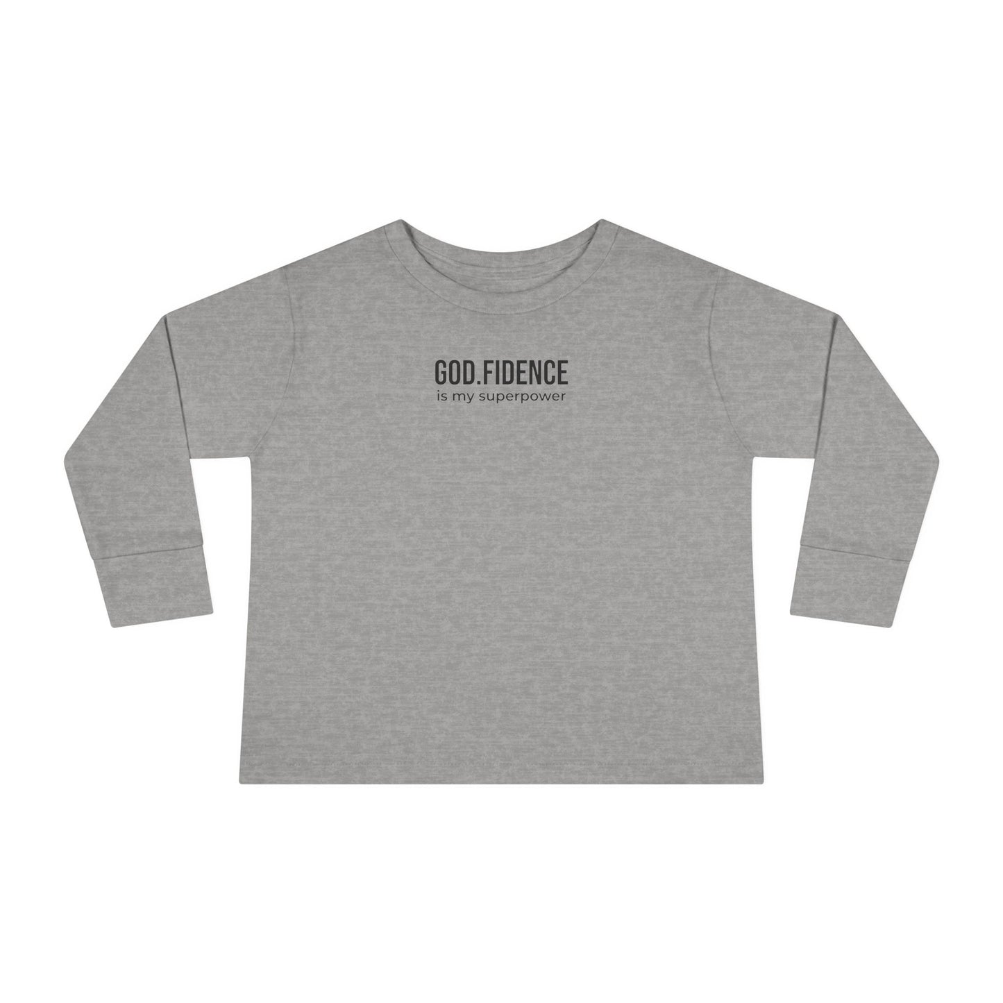Toddler Long Sleeve Tee - "GOD.FIDENCE™ is my superpower"